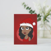 Weihnachtsmädchen-Cartoon Feiertagspostkarte (Stehend Vorderseite)