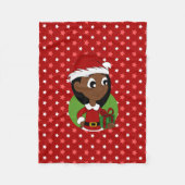 Weihnachtsmädchen-Cartoon Fleecedecke (Vorderseite)