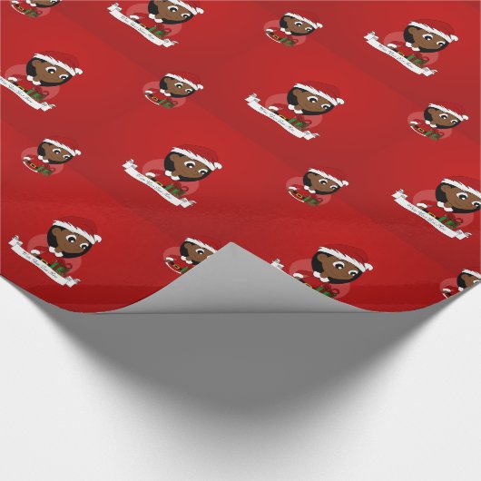 Weihnachtsmädchen-Cartoon Geschenkpapier (Ecke)