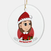 Weihnachtsmädchen Cartoon Keramik Keramik Ornament (Links)
