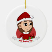 Weihnachtsmädchen Cartoon Keramik Keramik Ornament (Hinten)
