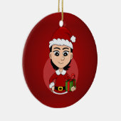 Weihnachtsmädchen Cartoon Keramik Keramik Ornament (Rechts)