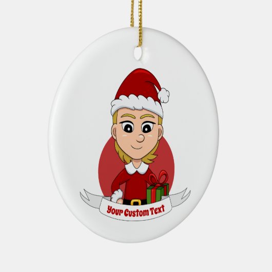 Weihnachtsmädchen Cartoon Keramik Keramik Ornament (Rechts)