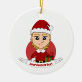 Weihnachtsmädchen Cartoon Keramik Keramik Ornament (Vorne)