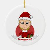 Weihnachtsmädchen Cartoon Keramik Keramik Ornament (Hinten)