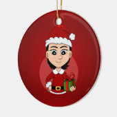 Weihnachtsmädchen Cartoon Keramik Ornament (Links)