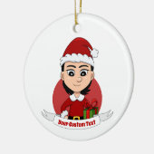 Weihnachtsmädchen Cartoon Keramik Ornament (Links)