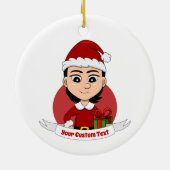 Weihnachtsmädchen Cartoon Keramik Ornament (Hinten)