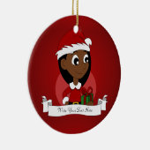 Weihnachtsmädchen-Cartoon Keramikornament (Rechts)