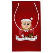 Weihnachtsmädchen Cartoon kleine Geschenktasche Kleine Geschenktüte (Rückseite)