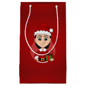Weihnachtsmädchen Cartoon kleine Geschenktasche Kleine Geschenktüte (Vorderseite)