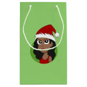 Weihnachtsmädchen-Cartoon Kleine Geschenktüte (Rückseite)