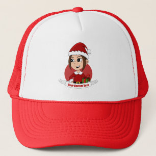 Weihnachtsmädchen Cartoon LKW-Hut Truckerkappe