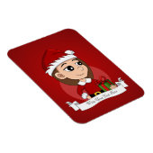 Weihnachtsmädchen-Cartoon-Magnet Magnet (Rechte Seite)
