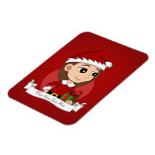 Weihnachtsmädchen-Cartoon-Magnet Magnet (Linke Seite)
