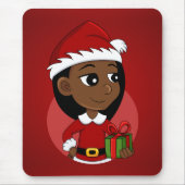 Weihnachtsmädchen-Cartoon Mousepad (Vorne)