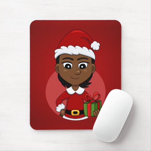Weihnachtsmädchen-Cartoon Mousepad (Mit Mouse)
