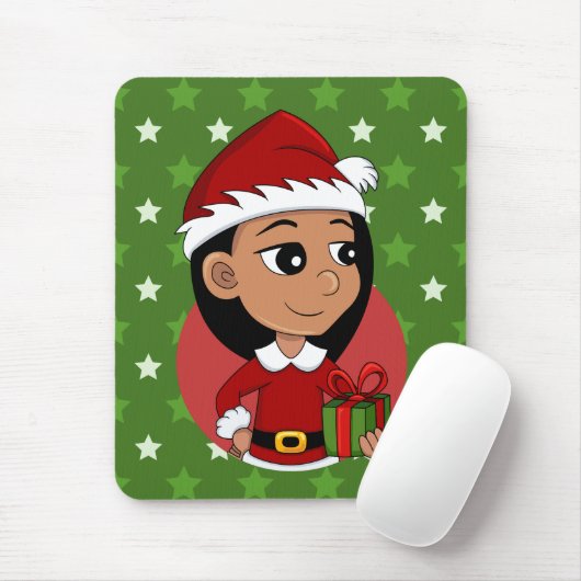 Weihnachtsmädchen-Cartoon Mousepad (Mit Mouse)