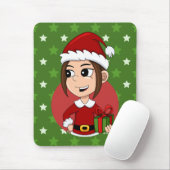 Weihnachtsmädchen-Cartoon Mousepad (Mit Mouse)