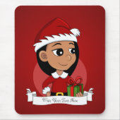 Weihnachtsmädchen-Cartoon Mousepad (Vorne)