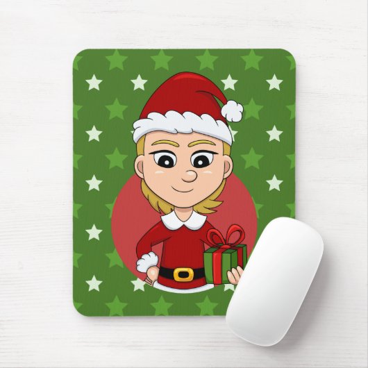 Weihnachtsmädchen-Cartoon Mousepad (Mit Mouse)