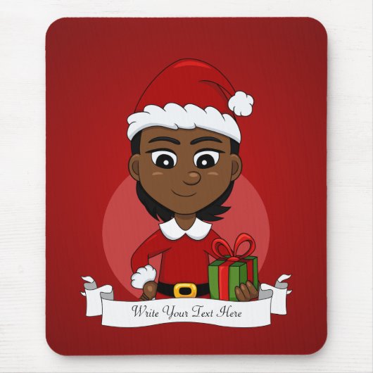 Weihnachtsmädchen-Cartoon Mousepad (Vorne)