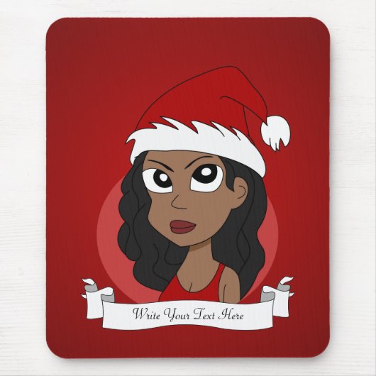Weihnachtsmädchen-Cartoon Mousepad (Vorne)