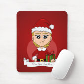 Weihnachtsmädchen-Cartoon Mousepad (Mit Mouse)