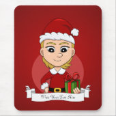 Weihnachtsmädchen-Cartoon Mousepad (Vorne)