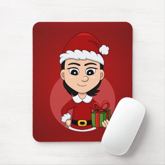 Weihnachtsmädchen-Cartoon Mousepad (Mit Mouse)