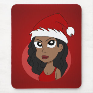 Weihnachtsmädchen-Cartoon Mousepad