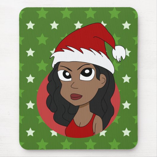 Weihnachtsmädchen-Cartoon Mousepad (Vorne)