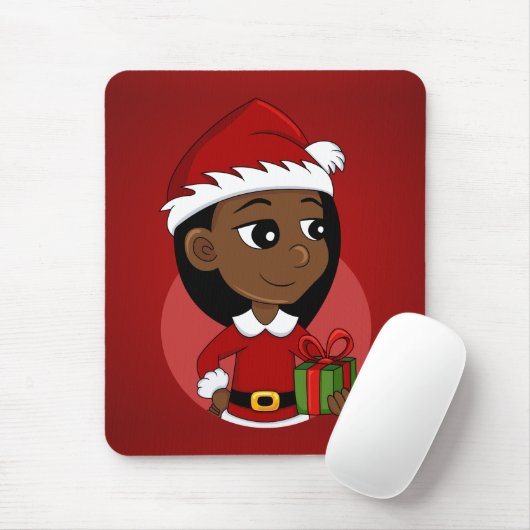 Weihnachtsmädchen-Cartoon Mousepad (Mit Mouse)