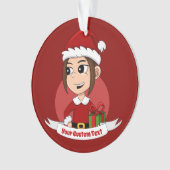 Weihnachtsmädchen-Cartoon Ornament (Vorderseite)