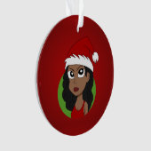 Weihnachtsmädchen Cartoon Ornament (Vorderseite)