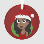 Weihnachtsmädchen Cartoon Ornament (Rückseite)