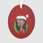 Weihnachtsmädchen Cartoon Ornament (Vorderseite)