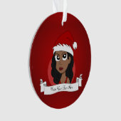 Weihnachtsmädchen-Cartoon Ornament (Vorderseite)