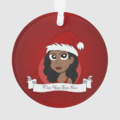 Weihnachtsmädchen-Cartoon Ornament (Rückseite)