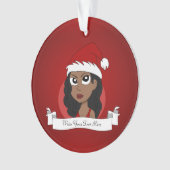 Weihnachtsmädchen-Cartoon Ornament (Vorderseite)