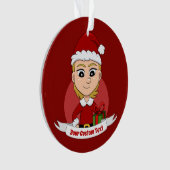 Weihnachtsmädchen-Cartoon Ornament (Vorderseite)