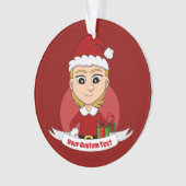Weihnachtsmädchen-Cartoon Ornament (Vorderseite)