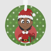 Weihnachtsmädchen-Cartoon Ornament (Rückseite)