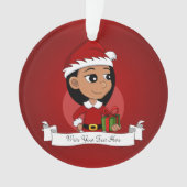 Weihnachtsmädchen-Cartoon Ornament (Vorderseite)