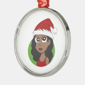 Weihnachtsmädchen-Cartoon Ornament Aus Metall (Links)