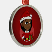 Weihnachtsmädchen Cartoon Ornament Aus Metall (Rechts)