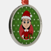 Weihnachtsmädchen Cartoon Ornament Aus Metall (Rechts)