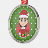 Weihnachtsmädchen Cartoon Ornament Aus Metall (Links)