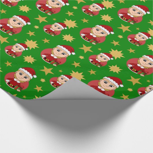 Weihnachtsmädchen Cartoon Packpapier (Ecke)