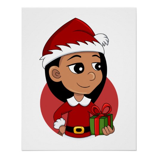 Weihnachtsmädchen-Cartoon-Poster Poster (Vorderseite)